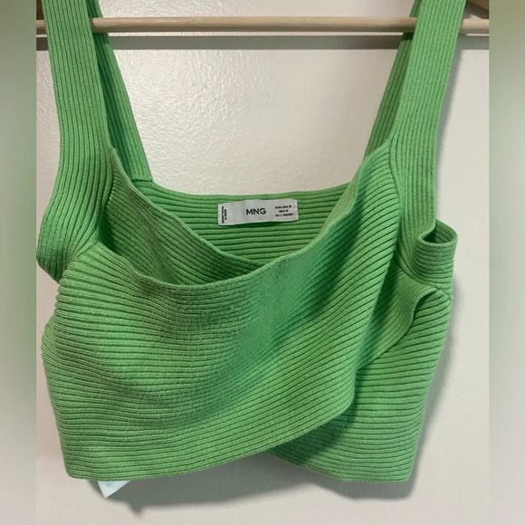Mango (MNG) Ribbed Green Crop Top - Medium - Picture 6 of 10